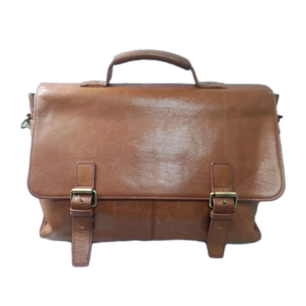 DANIER Men's Leather Shoulder Bag Messenger Laptop Bag British Tan